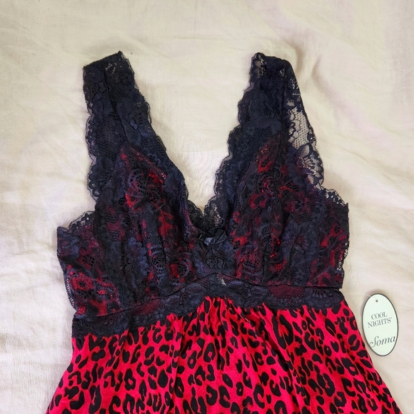 Soma camisole and thong black lace cool nights set size xs - Picture 2 of 5